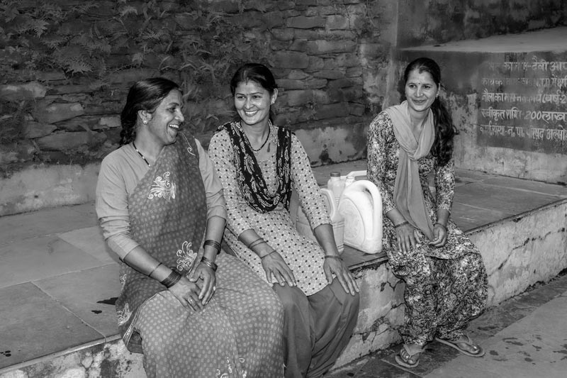 Valuing groundwater for cultural services - Women socializing within the premises of Rani Dhara - a spring source in Almora town, Almora district, Uttarakhand